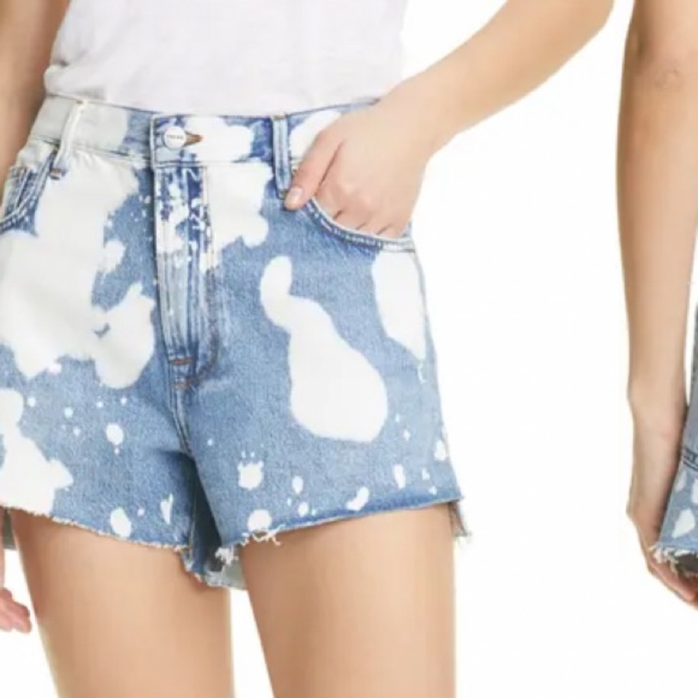 9. Frame Le Ultra Baggy Raw Hem Shorts in Baltic Splash